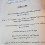 Menu - Le Chambellan