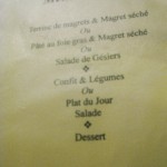 Lacombe - menu carte